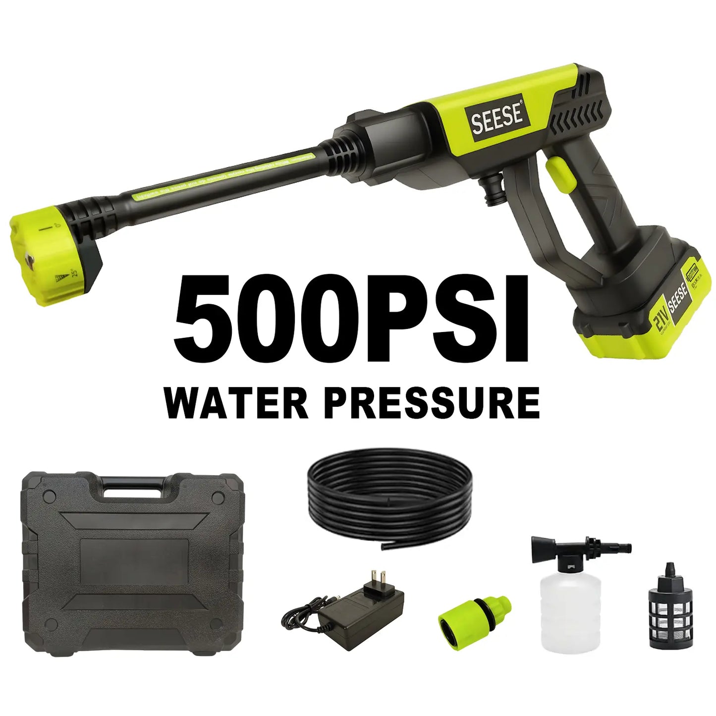 【Dealsforyoudays】Seese Cordless Pressure Washer and Single Port Charger Base, Bottle Portable Washer for Car,Home Cleaning & Garden Watering Fathersdaygift