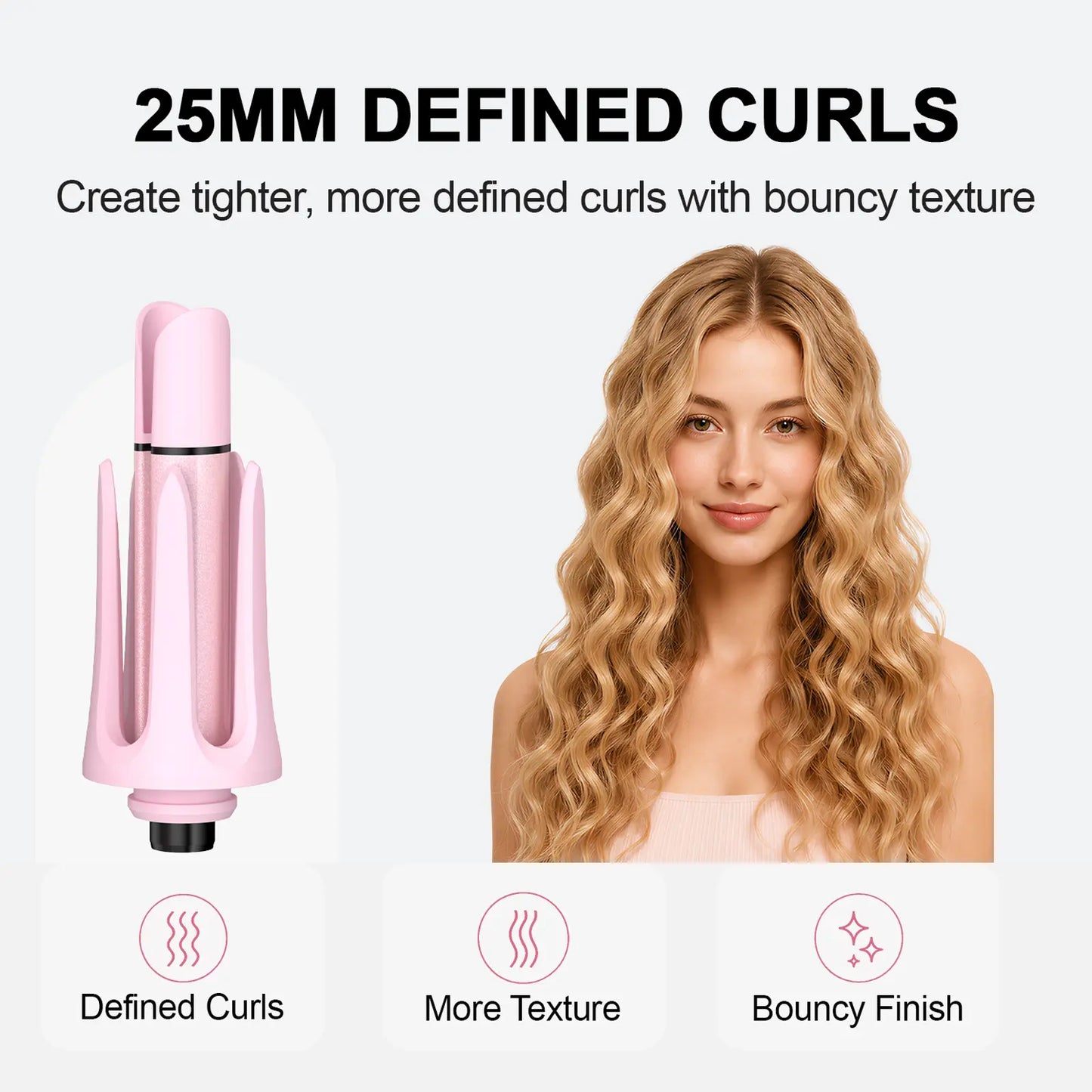 5-In-1 Automatic Rotating Curling Iron Set, Negative Ion Hair Styler for Easy Curls, Beach Waves & Straight Looks, Fast Heating, Beginner-Friendly Anti-Scald Design, Curly Hair, Wavy Hair Styling