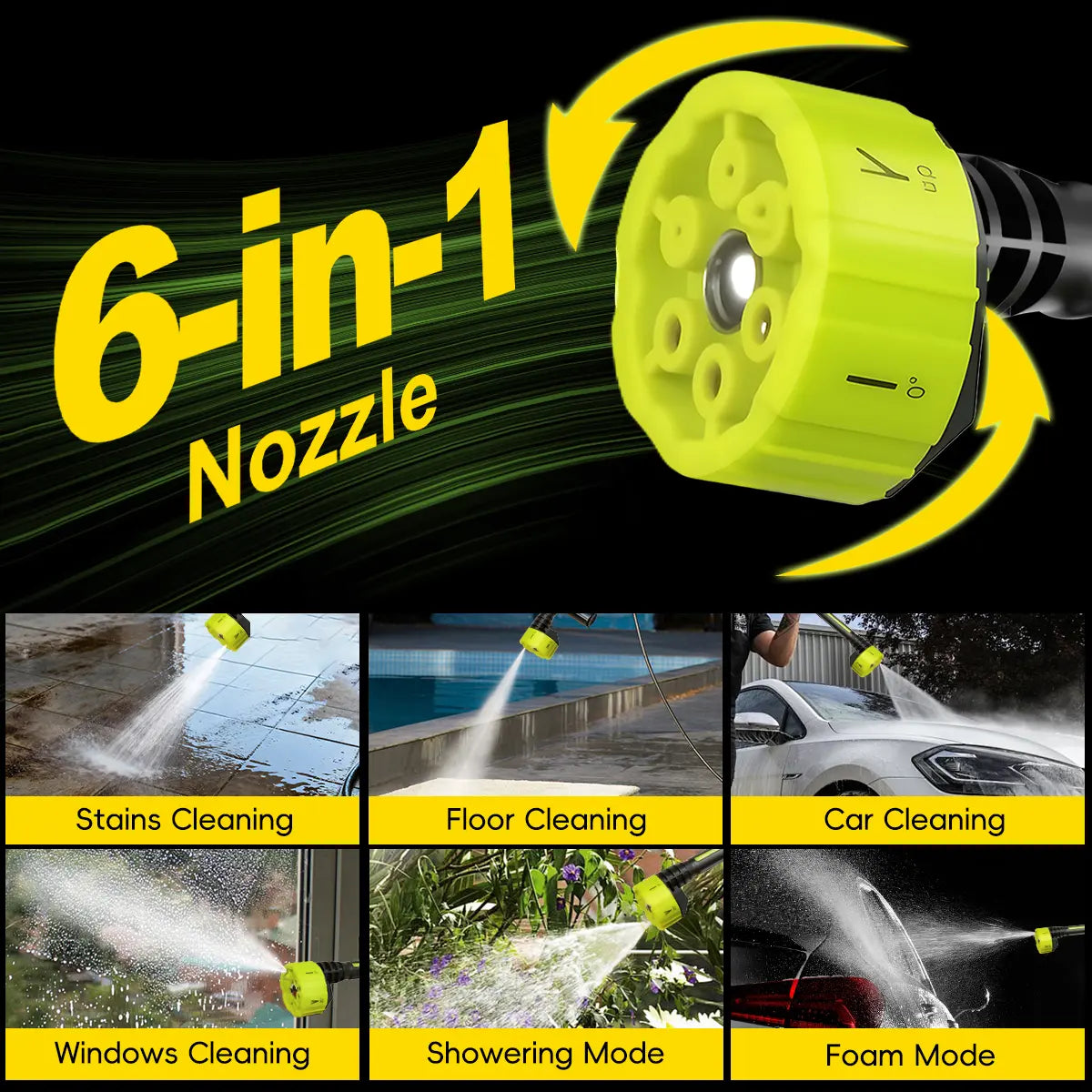 【Dealsforyoudays】Seese Cordless Pressure Washer and Single Port Charger Base, Bottle Portable Washer for Car,Home Cleaning & Garden Watering Fathersdaygift