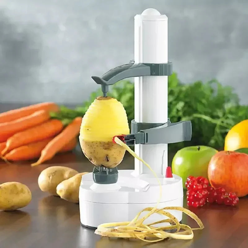Effortless Peeling with the Multifunction Stainless Steel Electric Peeler - Includes Three Spare Blades for Perfectly Peeled Fruits and Vegetables