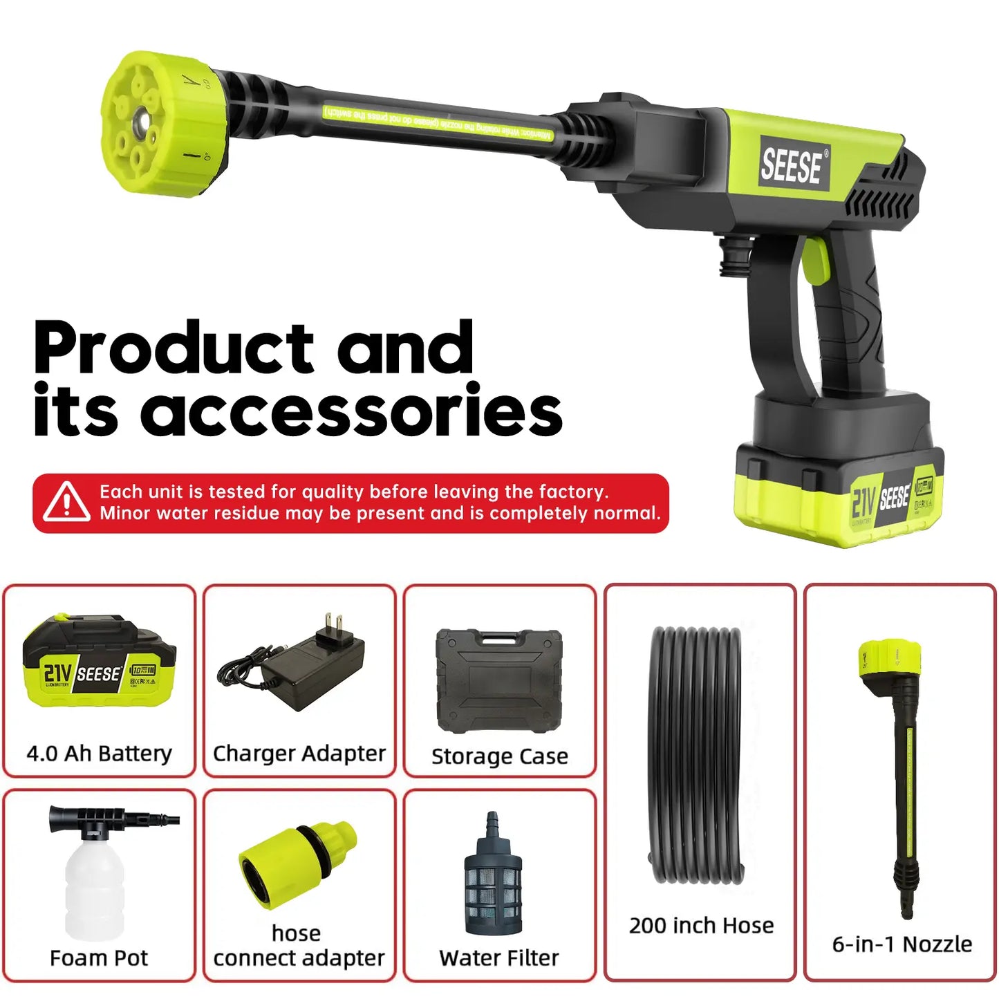 【Dealsforyoudays】Seese Cordless Pressure Washer and Single Port Charger Base, Bottle Portable Washer for Car,Home Cleaning & Garden Watering Fathersdaygift