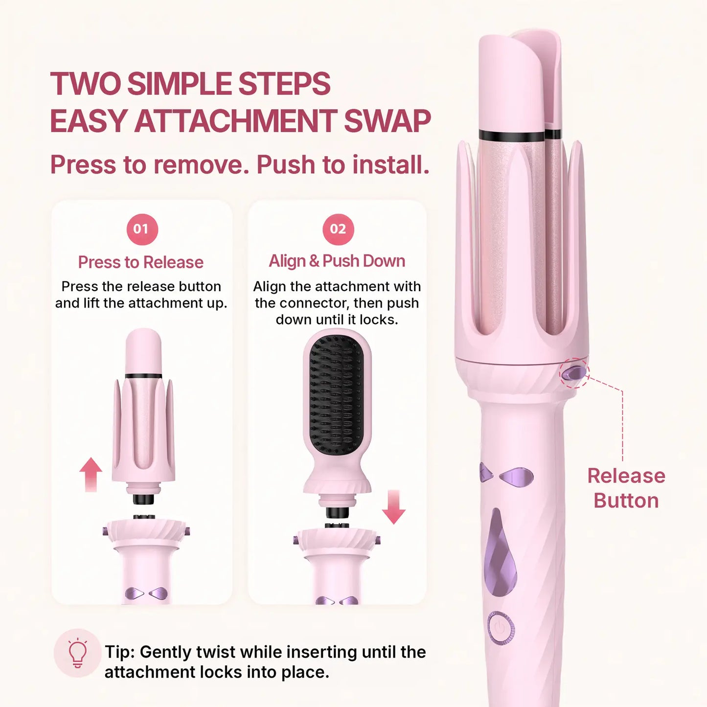5-In-1 Automatic Rotating Curling Iron Set, Negative Ion Hair Styler for Easy Curls, Beach Waves & Straight Looks, Fast Heating, Beginner-Friendly Anti-Scald Design, Curly Hair, Wavy Hair Styling
