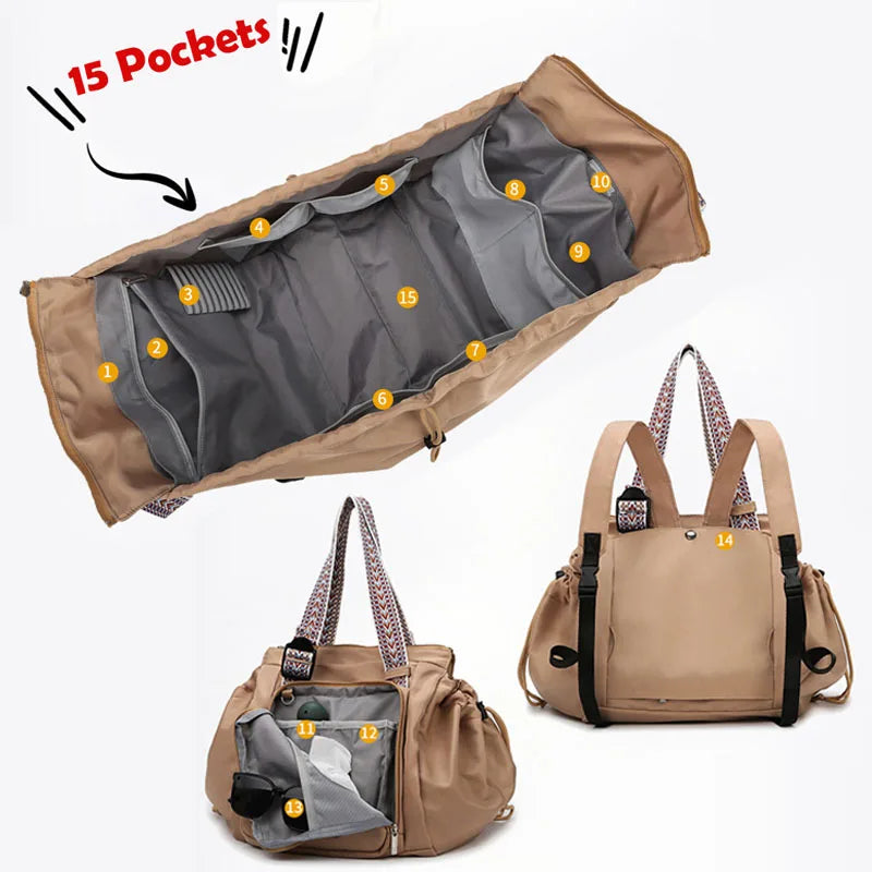 Versatile 3-In-1 Mommy Bag: Stylish Baby Diaper Bags, Women’s Tote Backpack & Travel Duffel for Every Adventure